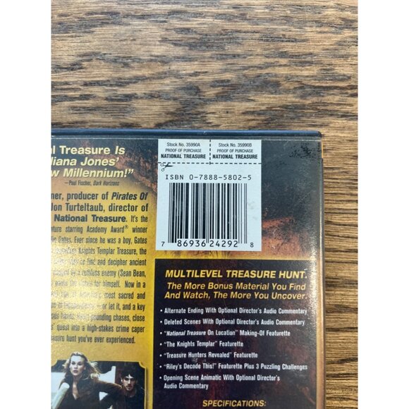 National Treasure 2004 DVD Action Thriller Nicolas Cage Jon Voight Pre-Owned - Picture 4 of 5